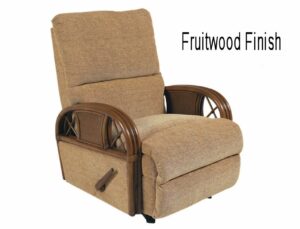 rattan recliner - fruitwood finish