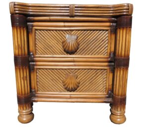 2 drawer wicker night stand