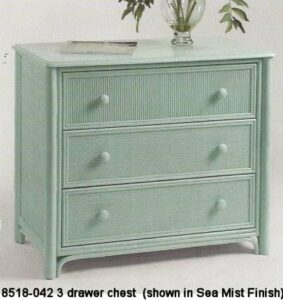 Rattan 3 Drawer Dresser
