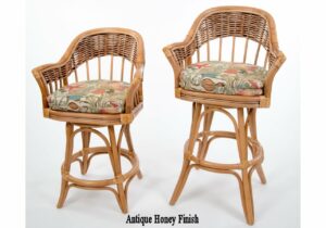 Rattan Barstools Ant. Honey