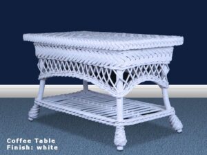 Hampton South Wicker Coffee Table - white