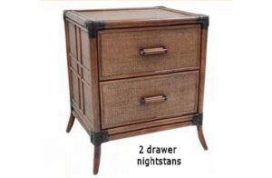 Palm Coast Rattan Wicker 2 drawer nightstand.