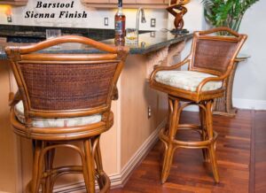 Serengeti Rattan barstool with counter display