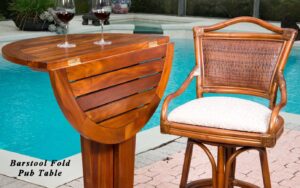 Serengeti Rattan barstool with folded pub table