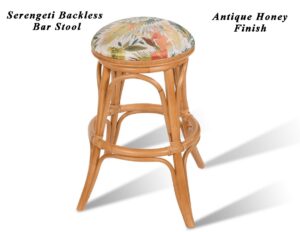 Serengeti Rattan Backless Barstool Antique Honey Finish.