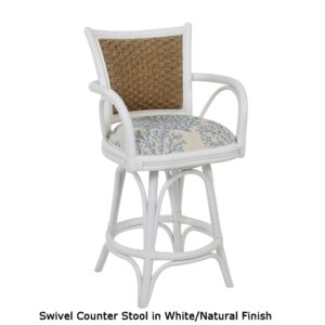 Singapore Counter Stool White/Natural Finish