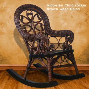 Victorian Wicker Rocker Brown Wash