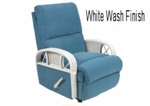 rattan recliner - white wash finish