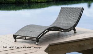 Outdoor wicker curved chaise lounge