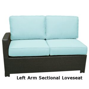 Sag Harbor resin outdoor wicker left arm sectional loveseat