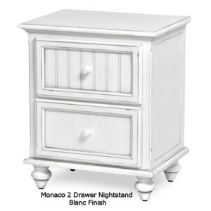 Monaco 2 drawer nightstand - Blanc finish