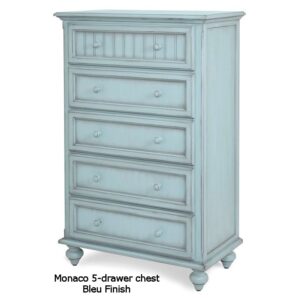 Monaco 5 Drawer Chest Bleu Finish