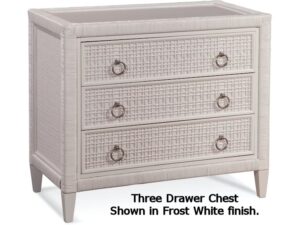 Naples Wicker 3 Drawer Chest - frost white finish