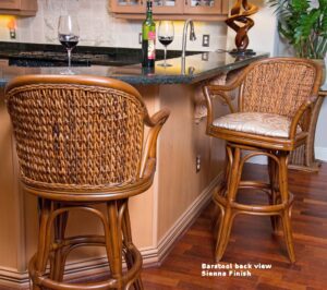 Panama wicker rattan barstool with counter