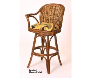 Panama wicker rattan barstool sienna finish