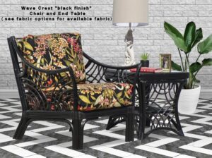 Wave Crest Chair and Ottoman - shown in black finish