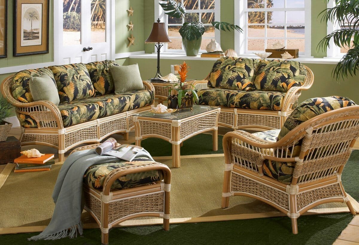 Islander Banana Leaf weave over rattan frame